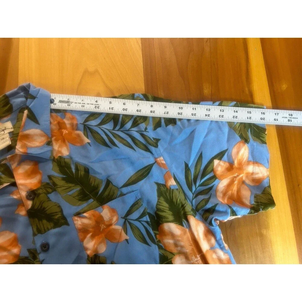 Panama Jack Men’s Hawaiian Shirt. Large. Button Up. Short Sleeve. French Blue